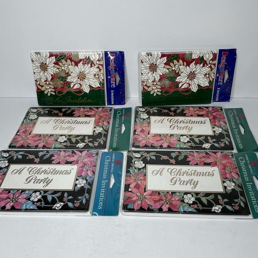 Vintage American Greeting Christmas Party Invitations 48 Cards NOS